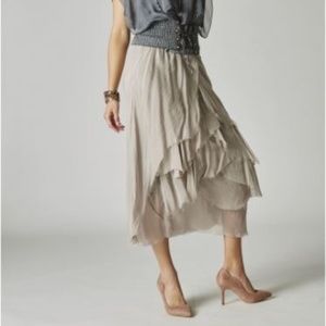 Layered Italian silk skirt